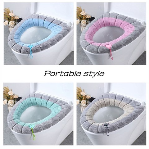 2022 Universal Soft Warm Washable Toilet Seat Cover Mat Set for Home Decor Closestool Mat Seat Case Toilet Lid Cover Accessories ► Photo 1/5