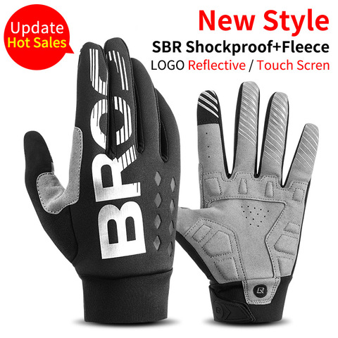 ROCKBROS Cycling Gloves Touch Screen Waterproof MTB Bike Bicycle Gloves Thermal Warm Motorcycle Winter Autumn Sports Equipment ► Photo 1/6