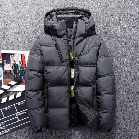 Hot Sale Windproof Down Jackets Men Warm Hooded Winter Outerwear High Quality Smart Casual White Down Coats Male Padded Jacket ► Photo 1/6