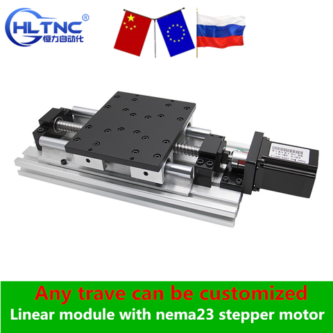 Linear module ballscrew sfu1610 with Linear Guides SBR16 SBR16UU+ NEMA23 3A 1.2N 2N 3N stepper motor ► Photo 1/6