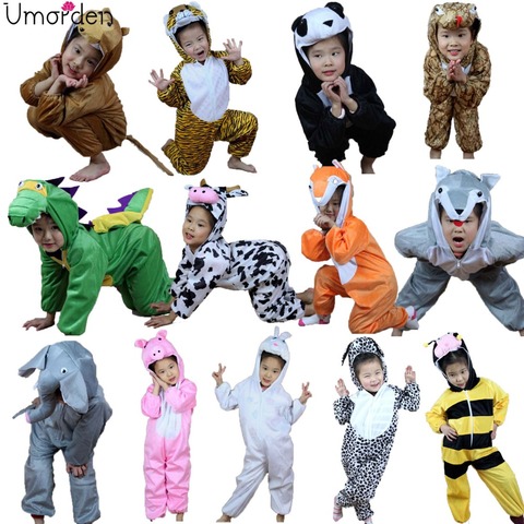 Umorden Children Kids Animal Costume Cosplay Dinosaur Tiger Elephant Halloween Animals Costumes Jumpsuit for Boy Girl ► Photo 1/6