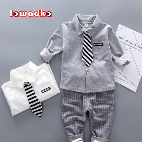 Lawadka Spring Autumn Baby Boy Clothes Sets Long Sleeve Tie T-Shirt +Pants 2Pcs Outfits Cotton Sport Suit For Boy Clothes 2022 ► Photo 1/6