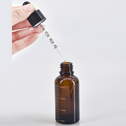 Dropper Bottles with Scale 5ml-100ml Reagent Eye Drop Amber Glass Aromatherapy Liquid Pipette Bottle Refillable Bottles Travel ► Photo 1/1