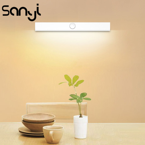 LED Sensor Light Built-in Rechargeable Battery Wall Light Ambient light+Human Motion Intelligent Sensing Night Light Metal Hook ► Photo 1/6