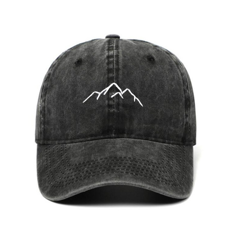 washed mountain dad hat men cap outdoor sports retro baseball cap hip hop embroidery mountain range snapback hat dropshipping ► Photo 1/5