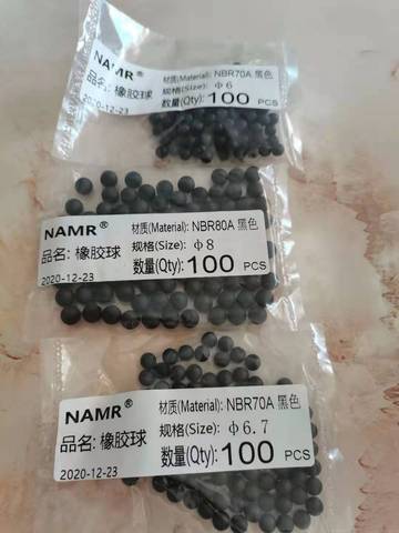 100PCS Diameter 6mm 8mm 9.5mm 10mm NBR rubber ball nitrile rubber sealing rubber ball rubber NBR ball have small mold line ► Photo 1/2