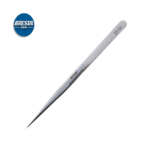 VETUS super-hard extra tip tweezers eyelash grafting clip SS-SA ST-11 straight forceps bent forceps mobile phone maintenance cli ► Photo 1/6