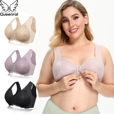 Sexy Underwear Women Push Up Bras For Women Plus Size Seamless Lace Bra Front Closure Wireless Gather Brassiere Bralette ► Photo 1/6