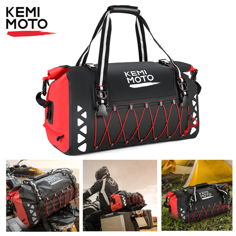 50L Motorcycle Gear Bag Waterproof 500D PVC Waterproof Reflective Tail Duffle Bag Saddle Dry Luggage Outdoor Accessories ► Photo 1/6