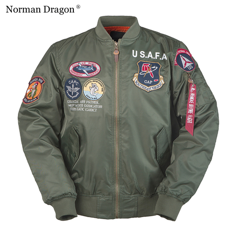 USAFA print army patches spring streetwear jacket coats men's flight jacket military windbreaker ► Photo 1/6