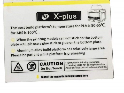 Bed Sticker for QIDI TECH X-Plus 3D Printer: 1pcs kit ► Photo 1/1