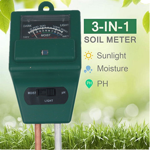 3 in 1 Soil Meter Moisture PH Sunlight Tester Flowers Kits Plant Illuminance Analyzer Meter Light Plant Tool 20%Off ► Photo 1/6