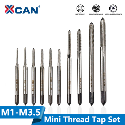 XCAN Metric Screw Thread Tap Set 10pcs M1 M1.2 M1.4 M1.6 M1.7 M1.8 M2 M2.5 M3 M3.5 Straight Flute Machine Plug Tap Drill Bit Set ► Photo 1/6