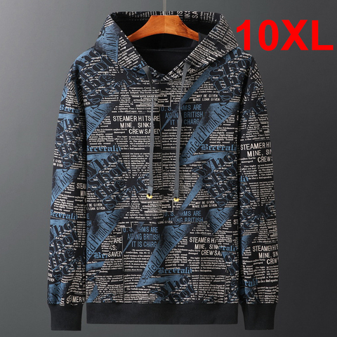 10XL Sweatshirts Big Size Men Hoodie Streetwear Fashion 2022 Autumn Hoodies Plus Size 9XL 10XL Tops Oversized Sweatshirt HX515 ► Photo 1/5