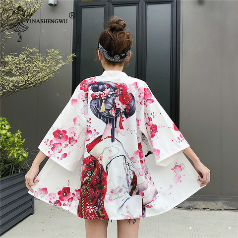 Kimonos Costume Woman Coat 14 Styles Girl Kawaii Print Crane Cosplay Yukata Harajuku Shirts Japan Women Haori Japanese Cardigan ► Photo 1/6