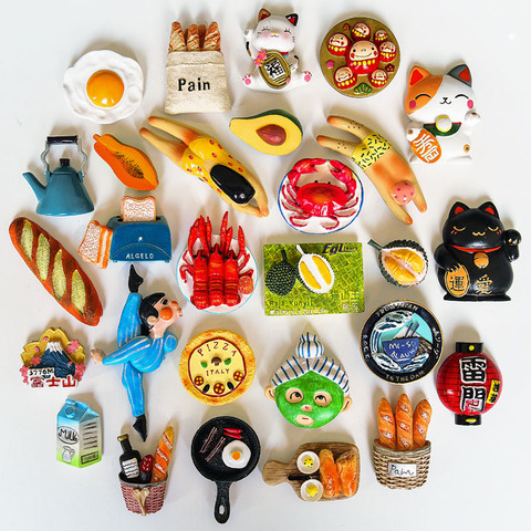 Refrigerator paste magnetic bread egg durian papaya personality creative cartoon cute gifts adorable decoration magnetic magnets ► Photo 1/6