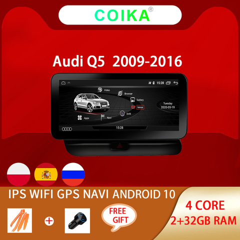 COIKA Android 8.1 System Car Head Unit GPS For Audi Q5 2009-2017 Google SWC BT WIFI Multimedia Player 2+32G RAM IPS Touch Screen ► Photo 1/6