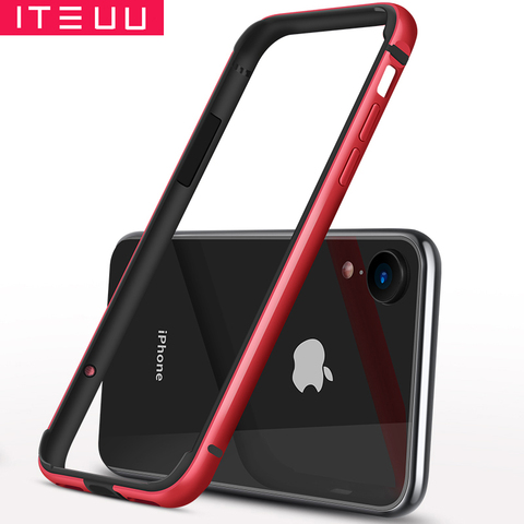 ITEUU Metal Bumper for iPhone X Xs Max for iPhone XR TPU Aluminum Frame Anti-knock Shockproof Back Cover Case Shell Luxury ► Photo 1/6