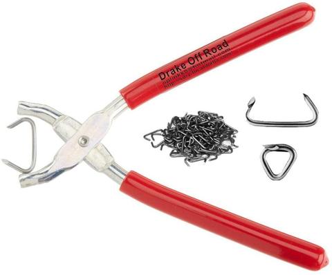 Tools126 Auto Parts Industries Straight Hog Ring Upholstery Installation Kit Pliers Seat Cover Upholstery Hog Rings pack-100-Pi ► Photo 1/5