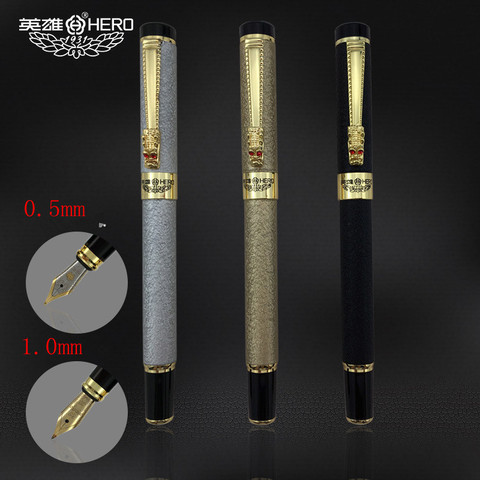 luxury High quality HERO Dragon Fountain Pen gift 0.7MM MATTE BLACK GOLDEN INK PEN Stationery Office school supplies Writing NEW ► Photo 1/6