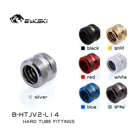 Bykski B-HTJV2-L14, OD14mm Extended Type Hard Tube Fittings, G1/4 Adapters For OD14mm Hard Tubes ► Photo 1/5