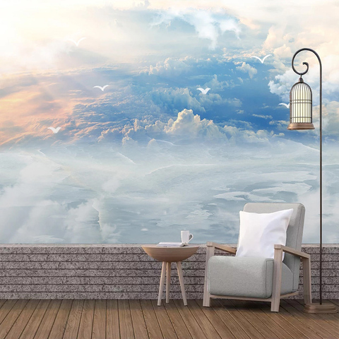 Custom 3D Wallpaper Modern Blue Sky And White Clouds Photo Wall Murals Living Room TV Sofa Bedroom Background Wall Painting 3 D ► Photo 1/6