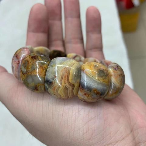 Mexican crazy lace agate /Sardonyx bracelet natural gemstone beads bangle for woman for man wholesale ! ► Photo 1/6