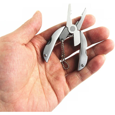 5-in-1 Pocket Multitools Plier  Stainless Steel Foldable Pocket Multitool Kit Pliers Keychain for Camping Fishing Hunting ► Photo 1/6