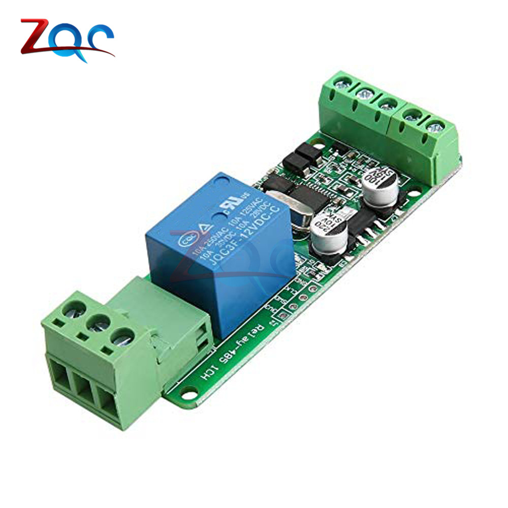 Modbus Rtu 1 Channel 12v Relay Module Switch Input Output Rs485 Ttl