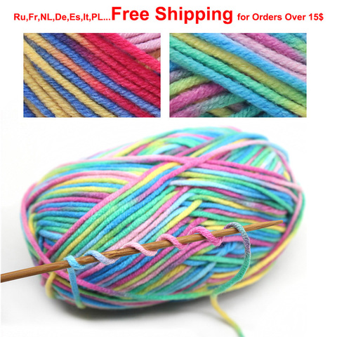 10pcs Hot Sale Multi Color Cotton Silk Knitting Yarn Soft Warm