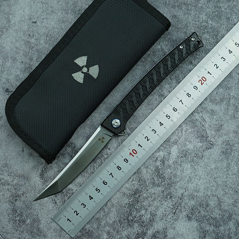 LEMIFSHE JR3406 folding knife D2 blade G10 carbon fiber handle outdoor camping survival kitchen knife fruit knife EDC tool knife ► Photo 1/6