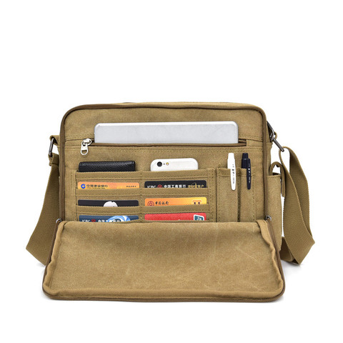 Man Canvas Messenger Bag High Quality Handbag Crossbody Bags Multifunction Tote Casual Bolsa Top-handle Male Shoulder Bags ► Photo 1/6