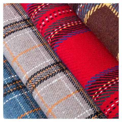 Width 150cm Soft Wool Polyester Blend Tartan Plaid Fabric Woollen Dress Trousers Outerwear Material By the Half-Metre ► Photo 1/5