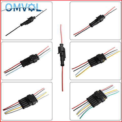 1Set 1/2/3/4/5/6 pins Way Sealed Waterproof Electrical Wire Connector Plug Set auto connectors with cable ► Photo 1/6