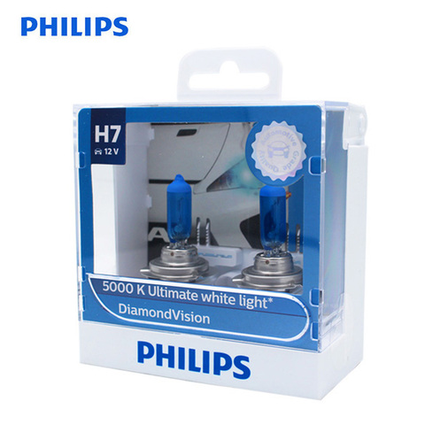 Philips 100% Original H7 12V 55W Diamond Vision 5000K Xenon White Car Halogen Headlight Auto Bulbs Lamps 12972DVS2, Pair ► Photo 1/6