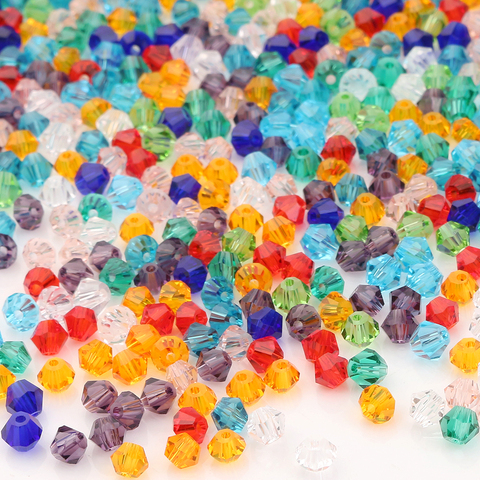 ZHUBI Mixed Colors Czech Bicone Spacer Beads 2/3/4/6mm AAA Crystal Glass Faceted Beads DIY For Crystals Jewelry Wedding Making ► Photo 1/1