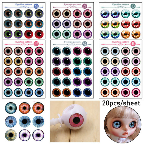 20 Pcs Paper Doll Eyes Chips 14mm Transparent Thin Glass Eye Stickers for DIY doll Eyeball Customized Kids Toys Accessories ► Photo 1/6