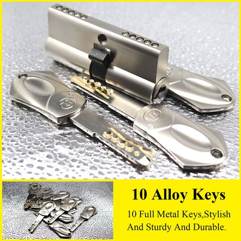 European and American standards Security door lock cylinder 65 70 80 90 105mm 10 alloy Keys Gate lock Stainless steel lock ► Photo 1/6