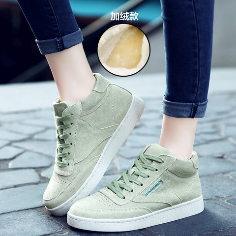 Women Shoes Keep Warm Winter Genuine Leather Basket Female Sneakers Short Plush Fashion Casual Shoes Woman Flats Comfortable ► Photo 1/6