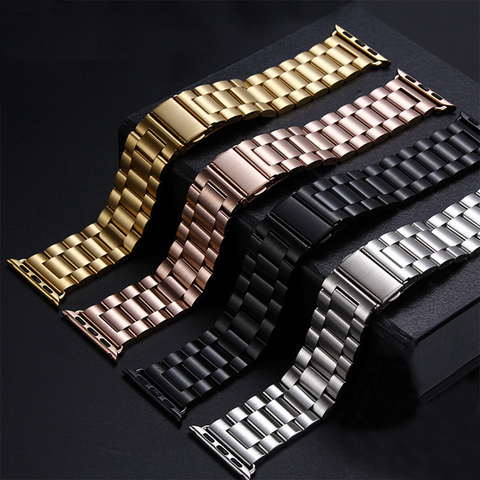 Band For Apple Watch Series 6 SE 5 4 3 42mm 38mm 40MM 44MM Metal Stainless Steel Watchband Bracelet Strap for iWatch accessories ► Photo 1/6