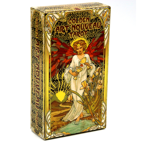 Golden Art Nouveau Tarot Deck 78 Cards with Guidebook Cards Occult Divination Book Sets for Beginners Classic Art Nouveau Style ► Photo 1/6