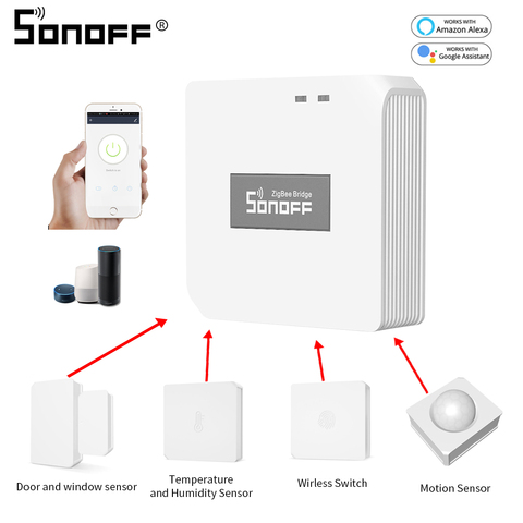 SONOFF Zigbee Bridge Temperature And Humidity Sensor Motion Sensor Window Sensor Zigbee Switch Smart Home Work With Google Home ► Photo 1/6