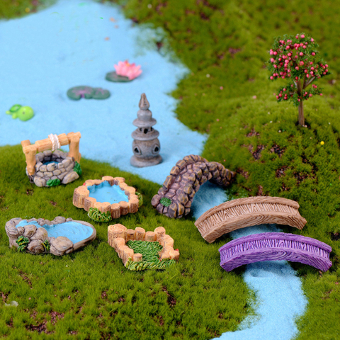 DIY Miniature Mini Water Pool Tree House Fairy Garden Lawn Ornament For Mountain Dollhouse Home Decor Craft ► Photo 1/6