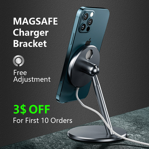 Magsafe Phone Charger Holder Aluminium Alloy Bracket For IPhone 12mini 12 Pro Max Rotation Magnetic Wireless Fast Charging Stand ► Photo 1/6
