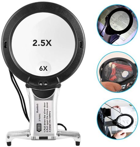 Hands Free LED Loupe Lighted Reading Magnifier Neck Wear Quality Magnifying Glass For Seniors Sewing Cross Stitch Embroidery ► Photo 1/5