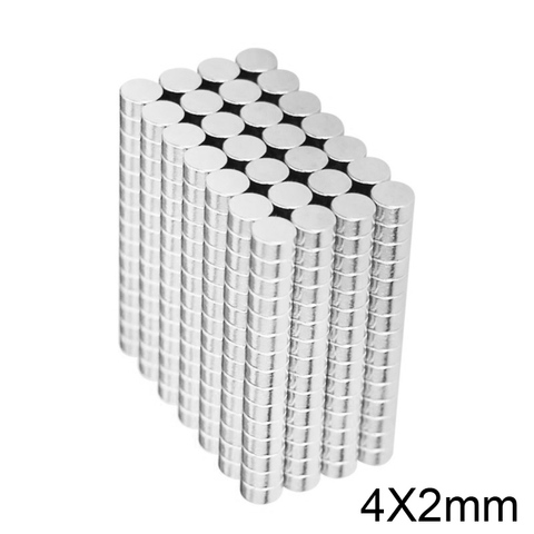 50/100/200/500/1000PCS 4x2 mm Rare Earth Magnets Diameter 4x2mm Small Round Magnets 4mm*2mm Permanent Neodymium Magnets Disc 4*2 ► Photo 1/6