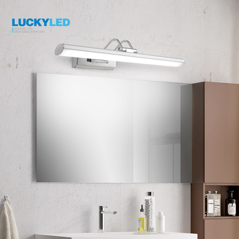 LUCKYLED Led Bathroom Lamp 12W 42CM AC90-260v Stainless Steel Waterproof Sconce Wall Light Fixture Mirror Light Modern Wall lamp ► Photo 1/6
