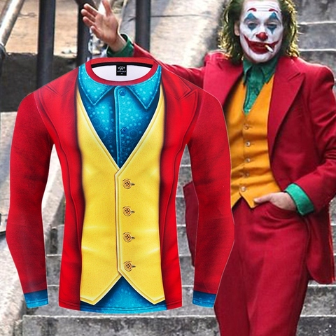 Joker 2022 Joaquin Phoenix Arthur Fleck Cosplay Costume Halloween 3D Printed Compression T shirt Finess Quick-Drying Tight Tops ► Photo 1/6