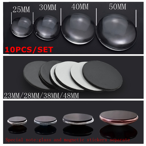 10Pcs Transparent Glass and Magnetic Stickers Fridge Magnet Handmade Works 25Mm/30Mm/40Mm/50Mm Glass and Magnet Diy Craft Decor ► Photo 1/6