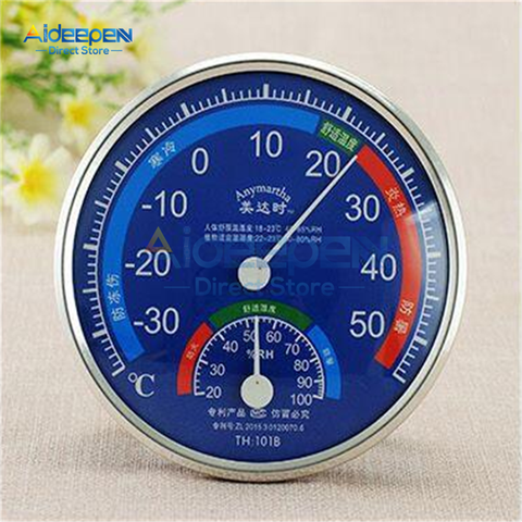 Large Round Pointer Type Thermometer Hygrometer Detector Indoor Outdoor Temperature Humidity Tester Weather Monitor ► Photo 1/4